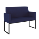 Ver imagem 2 de Kit Sofá 2 Lugares + 2 Poltronas para Recepção Sala Balaqui Cor:azul Marinho