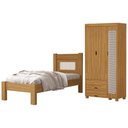 Ver imagem 1 de Guarda Roupa Solteiro 3 Portas 2 Gavetas e Cama de Solteiro Mdf Clara Nature Decmade