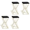 Kit Com 4 Bistro Agata Dourado Preto - Fdecor - 1