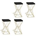 Ver imagem 1 de Kit Com 4 Bistro Agata Dourado Preto - Fdecor
