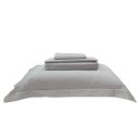 Ver imagem 1 de Jogo de Lençol Casal 4 Peças Algodão 400 Fios Bella Enxovais Cinza