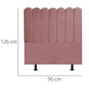 Ver imagem 3 de Cabeceira Nuvem Cama Box Solteiro 90 cm Alanis Suede Rosê