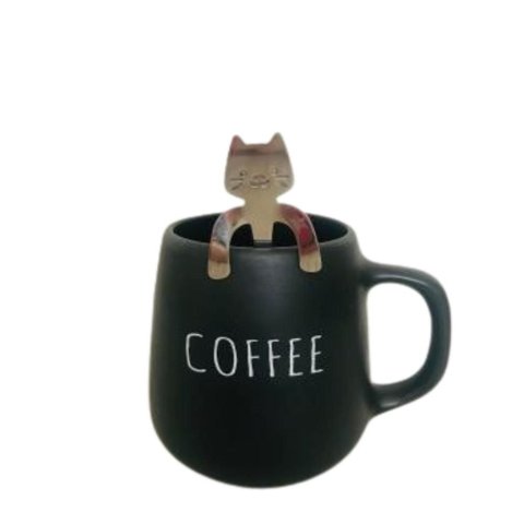 Conjunto Caneca Bojuda e Colher Gatinho Coffee