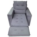 Ver imagem 4 de Poltrona do Papai Retrátil Reclinável em Veludo Cinza Conforto Harmônica Móveis