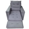 Poltrona do Papai Retrátil Reclinável em Veludo Cinza Conforto Harmônica Móveis - 4