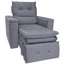 Ver imagem 1 de Poltrona do Papai Retrátil Reclinável em Veludo Cinza Conforto Harmônica Móveis