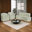 Ver imagem 2 de Kit Sofá Curvo Amsterdã 160cm e 2 Poltronas Luiza Max Bouclé Verde Oliva