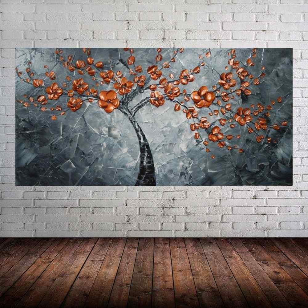 Quadro Pintura Tela Abstrato Moderno 2467: 70cm (A) x 140cm (L) - 1