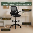 Ver imagem 5 de Cadeira Ergonômica Bq01 Suporte Lombar C/ Apoio de Braço Pés