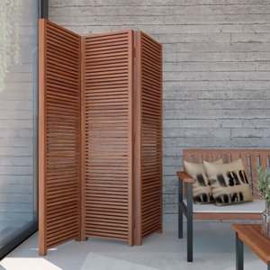 Biombo Decorativo em Madeira Maciça Triplo Liver