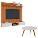 Ver imagem 1 de Painel Suspenso Loft 1.8 com Mesa de Centro Classic Redonda Nature Off White - Imcal