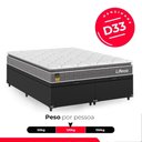 Ver imagem 4 de Cama Box Baú Casal Bipartido Couro Preto + Colchão Life D33 Pillow Top 61x138x188cm Cinza