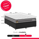 Ver imagem 3 de Cama Box Baú Casal Bipartido Couro Preto + Colchão Life D33 Pillow Top 61x138x188cm Cinza