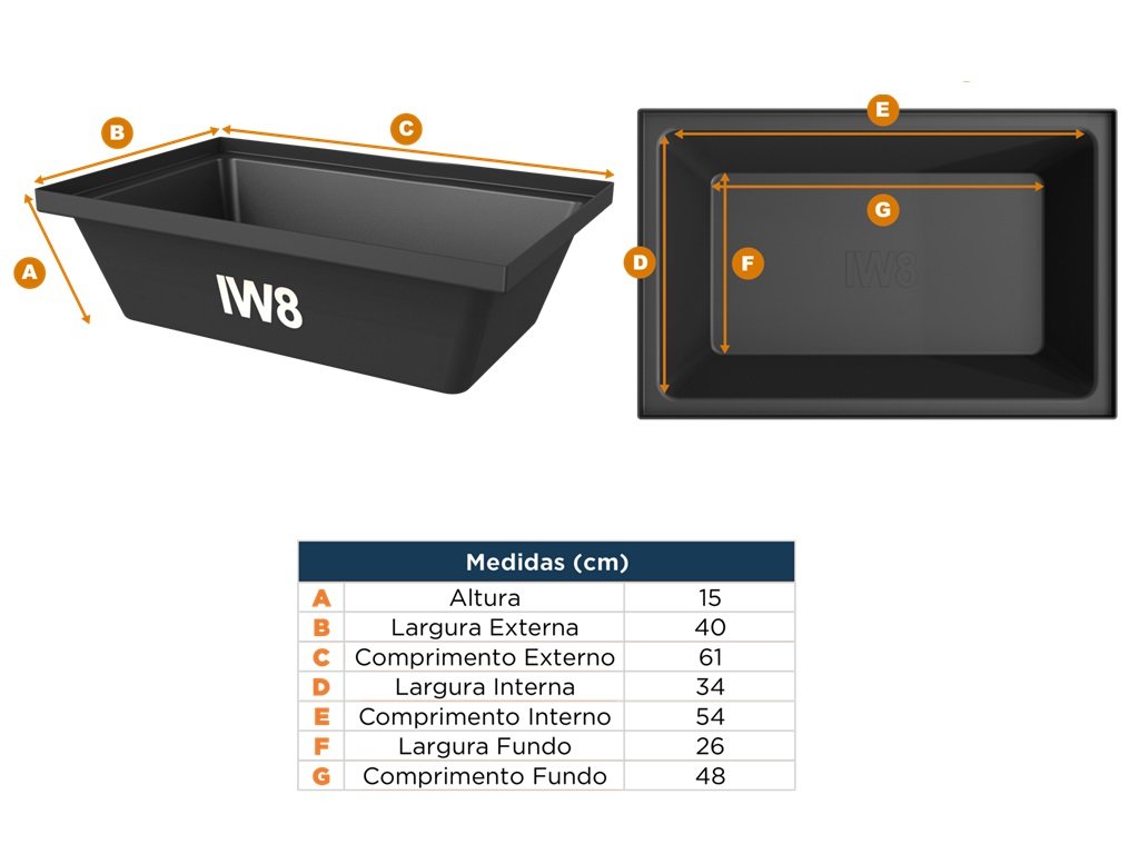Kit 2 Masseiras Plásticas Multiuso 15x40x61cm 20 Litros Cor:Preto - 2
