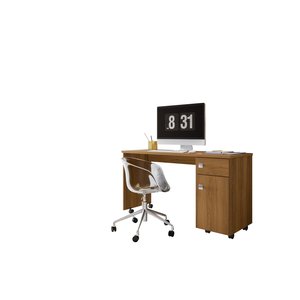 Mesa Office Escrivaninha Malta 1 Gaveta e 1 Porta Lukaliam:freijó