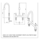 Ver imagem 4 de 4256 C81 Torneira Misturador Bica Móvel Tubo Flexível Preto Arejador Cone Chuveirinho para Bancada P