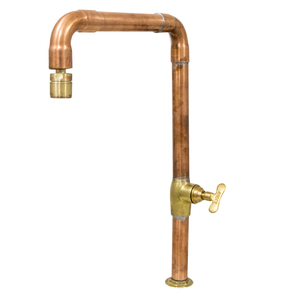 Torneira Cobre Rústica Lavatório Cozinha C/ Registro Pressão