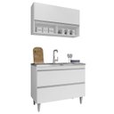 Ver imagem 1 de Armário de Cozinha com Nichos Cp01 com Pia 100cm M24 Branco - Mpozenato