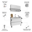 Ver imagem 4 de Armário de Cozinha com Nichos Cp01 com Pia 100cm M24 Branco - Mpozenato