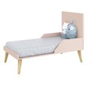 Ver imagem 3 de Jogo de Quarto Infantil Theo Cômoda 3 Gavetas e Berço Rosa Fosco com Pés Madeira Natural - Reller Mó