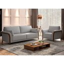 Ver imagem 2 de Poltrona Decorativa 102cm Perry Linho Cinza Claro - Sallar Home