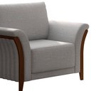 Ver imagem 5 de Poltrona Decorativa 102cm Perry Linho Cinza Claro - Sallar Home