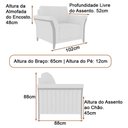 Ver imagem 4 de Poltrona Decorativa 102cm Perry Linho Cinza Claro - Sallar Home