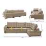 Sofá de Canto Retrátil e Reclinável com Molas 3,40x2,00 Ld Jacke Suede Bege Madelina Decor - 2