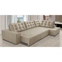 Ver imagem 1 de Sofá de Canto Retrátil e Reclinável com Molas 3,40x2,00 Ld Jacke Suede Bege Madelina Decor