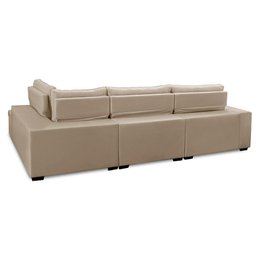 Sofá de Canto Retrátil e Reclinável com Molas 3,40x2,00 Ld Jacke Suede Bege Madelina Decor - 5