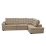 Sofá de Canto Retrátil e Reclinável com Molas 3,40x2,00 Ld Jacke Suede Bege Madelina Decor - 3