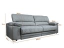 Ver imagem 2 de Sofá Leon 2,00m com Molas Retrátil Reclinável Velosuede - Netsofas - Cinza