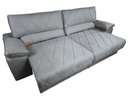 Ver imagem 5 de Sofá Leon 2,00m com Molas Retrátil Reclinável Velosuede - Netsofas - Cinza