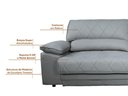 Ver imagem 3 de Sofá Leon 2,00m com Molas Retrátil Reclinável Velosuede - Netsofas - Cinza