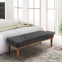 Ver imagem 5 de Recamier Decorativo 140cm Kors Suede Pés de Madeira Cinza - Gran Belo