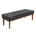 Ver imagem 1 de Recamier Decorativo 140cm Kors Suede Pés de Madeira Cinza - Gran Belo