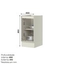 Ver imagem 4 de Balcão 01 Porta 40cm 100% MDF Fineze Bege/Areia HP