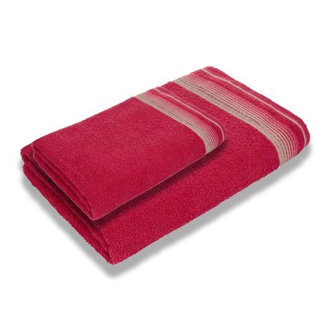 Jogo com 2 Toalhas Luxury Soft Beka 360 G-m² 1 Banho + 1 Rosto Luxo Cereja