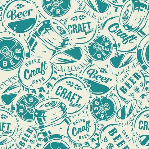 Papel de Parede Beer Tampas Cervejas Bege Azul Gh Papel de Parede 3,0m