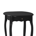 Ver imagem 3 de Mesa de Apoio Oval Clássica Decorativa de Madeira com Pés Luiz Xv - Preto Laca