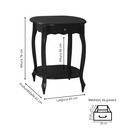 Ver imagem 4 de Mesa de Apoio Oval Clássica Decorativa de Madeira com Pés Luiz Xv - Preto Laca