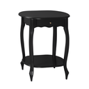 Ver imagem 2 de Mesa de Apoio Oval Clássica Decorativa de Madeira com Pés Luiz Xv - Preto Laca