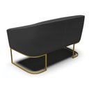 Ver imagem 3 de Sofá Namoradeira 2 Lugares Base Industrial Dourado Stella Corino Preto D03 - D'Rossi