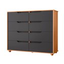 Ver imagem 1 de Comoda Doble 8 Gavetas Quarto Freijo com Titanium Vistas Flex - Albatroz