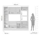 Ver imagem 3 de Cozinha Pérola com Rodapé e Cristaleira 230 cm com LED Yescasa Azul