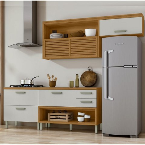 Cozinha 3 Peças Ripado Princesa 100% Mdf Nesher