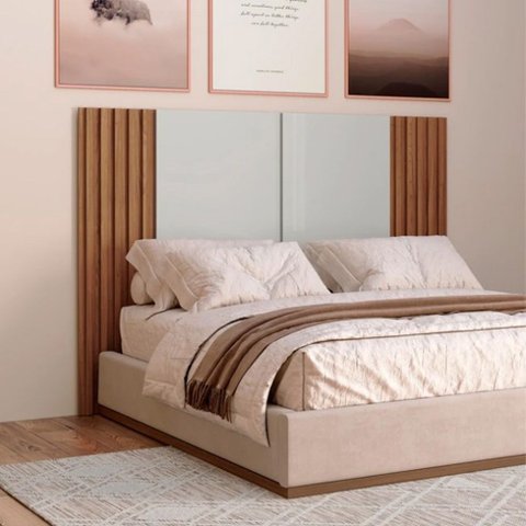 Cabeceira Solteiro Ripada 165cm Tw153 Off White Freijó Dalla Costa