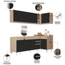 Ver imagem 3 de Armário de Cozinha Modulado de Canto Esquerdo 4 Peças Cp49 Balcão sem Tampo Castanho/preto - Lumil L