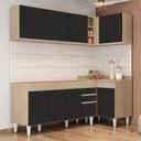 Ver imagem 2 de Armário de Cozinha Modulado de Canto Esquerdo 4 Peças Cp49 Balcão sem Tampo Castanho/preto - Lumil L