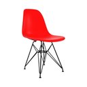 Ver imagem 5 de Conjunto de Mesa de Ferro Preto Tampo Amêndoa 135x75 6 Cadeiras Preta Assento Vermelho
